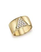 Diamond Pave Cigar Band In 14k Yellow Gold, .35 Ct. T.w.