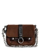 Zadig & Voltaire Kate Suede & Embossed Leather Satchel