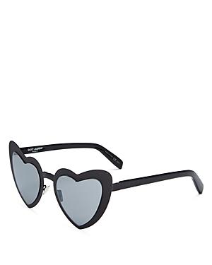 Saint Laurent Women's Lou Lou Mirrored Heart Sunglasses, 55mm