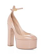 Valentino Garavani Women's Patent Leather Block Heel Platform Pumps