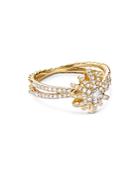 David Yurman Pave Diamond Starburst Ring In 18k Yellow Gold