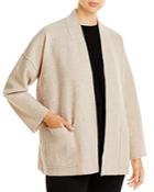 Eileen Fisher Petites High Collar Open Wool Jacket