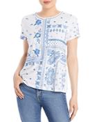 Johnny Was Nico Patchwork Embroidered Cotton Tee