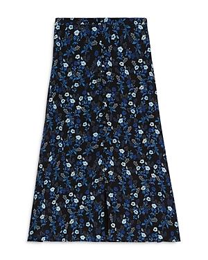 The Kooples Floral Print Midi Skirt