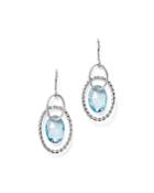 Blue Topaz Twisted Link Earrings In Sterling Silver - 100% Exclusive