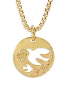 David Yurman 18k Yellow Dy Elements Diamond Accent Dove Cut Out Pendant