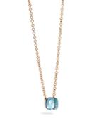 Pomellato Nudo Pendant Necklace With Blue Topaz In 18k Rose And White Gold
