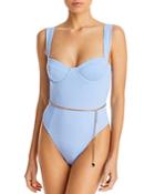 Weworewhat Vintage Danielle Belted One Piece Swimsuit