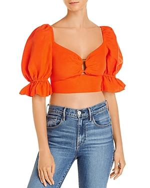 C/meo Collective Early On Puffed Sleeve Cropped Top
