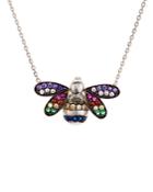 Aqua Multicolor Bee Pendant Necklace In Sterling Silver, 15 - 100% Exclusive