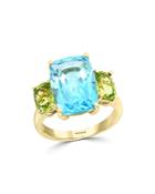 Bloomingdale's Blue Topaz & Peridot Ring In 14k Yellow Gold - 100% Exclusive