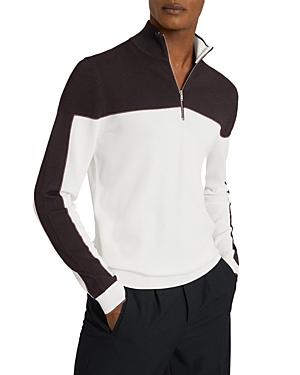 Reiss Color Blocked Quarter Zip Pullover