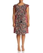 Lucky Brand Plus Mixed Floral Dress