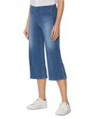 Nydj Petites Wide Leg Pull On Capri Jeans In Clean Horizon