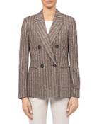 Peserico Striped Double Breasted Linen Blazer
