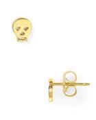 Dogeared Little Things Mini Gold Skull Earrings