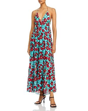 Alice And Olivia Mae Halter Floral Print Dress