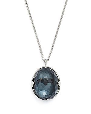 Ippolita Sterling Silver Rock Candy Hematite And Clear Quartz Doublet Prince Pendant Necklace, 31