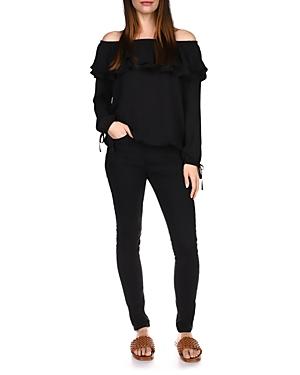 Michael Michael Kors Ruffled Off-the-shoulder Peasant Top