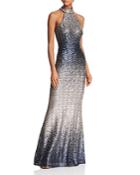 Aqua Ombre Sequined Gown - 100% Exclusive