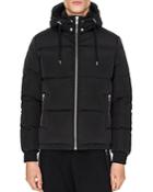The Kooples Nylon And Leather Down Coat