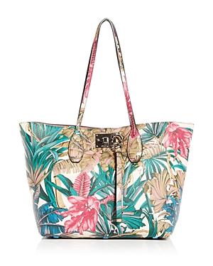 Salvatore Ferragamo Small The Studio Print Leather Tote