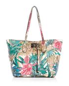 Salvatore Ferragamo Small The Studio Print Leather Tote