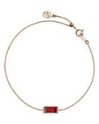 Bloomingdale's Garnet & Diamond Accent Chain Bracelet In 14k Yellow Gold - 100% Exclusive