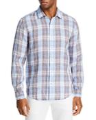 The Men's Store At Bloomingdale's Linen Plaid Regular Fit Button Down Shirt - 100% Exclusive