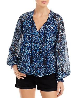 Aqua Printed Tassel Tie Top - 100% Exclusive