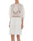 Alberta Ferretti Eyelet Embroidered Dress