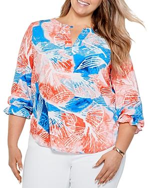 Nic+zoe Plus Watercolor Blooms Top