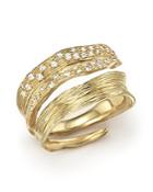 Michael Aram 18k Yellow Gold Palm Bypass Ring With Diamonds