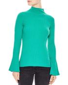 Sandro Estelle Flare-sleeve Cable Knit Sweater