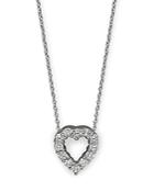 Roberto Coin 18k White Gold Baby Heart Pendant Necklace With Diamonds, 16