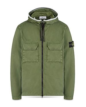 Stone Island Zip Front Hooded Overshirt