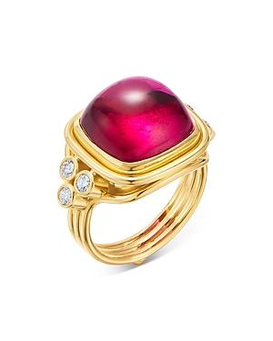 Temple St. Clair 18k Yellow Gold Classic Temple Rubellite & Diamond Statement Ring
