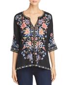 Johnny Was Collection Tiwa Embroidered Peasant Blouse