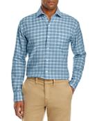 Peter Millar Franklin Crown Cool Linen Stretch Check Classic Fit Button Down Short