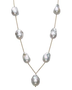 Bloomingdale's Baroque Cultured Freshwater Pearl Station Necklace In 14k Yellow Gold, 19 - 100% Exclusive