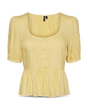 Vero Moda Dot Print Peplum Top