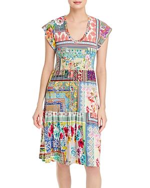 Johnny Was Anika Mixed Print Tea Dress
