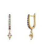 Nadri Como Topaz Drop Earrings In 18k Gold-plated Sterling Silver & Black Ruthenium-plated Sterling Silver