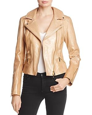 Karen Millen Metallic Gold Leather Jacket - 100% Exclusive