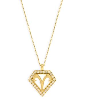 Bloomingdale's Diamond Aries Pendant Necklace In 14k Yellow Gold, 0.19 Ct. T.w. - 100% Exclusive