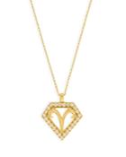 Bloomingdale's Diamond Aries Pendant Necklace In 14k Yellow Gold, 0.19 Ct. T.w. - 100% Exclusive