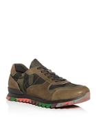 Karl Lagerfeld Men's Suede & Camo Print Lace Up Sneakers