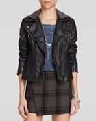 Free People Jacket - Hooded Moto Faux Leather