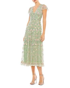 Mac Duggal V Neck A Line Dress
