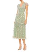 Mac Duggal V Neck A Line Dress